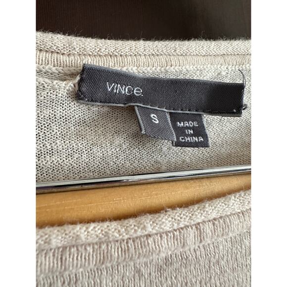 VINCE | Cotton Navy Blue and Cream Sweater Colorblock | Size Small - Picture 4 of 6